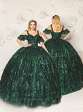 (Live 41)Quinceanera Ball Gown Dress - 3d Flower & Metallic Embroidery, Short Sleeve, Elegant Classic Summer Style for Special Occasions