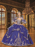 (Live 39)Quinceanera Ball Gown Dress ROYAL/GOLD BG/GOLD