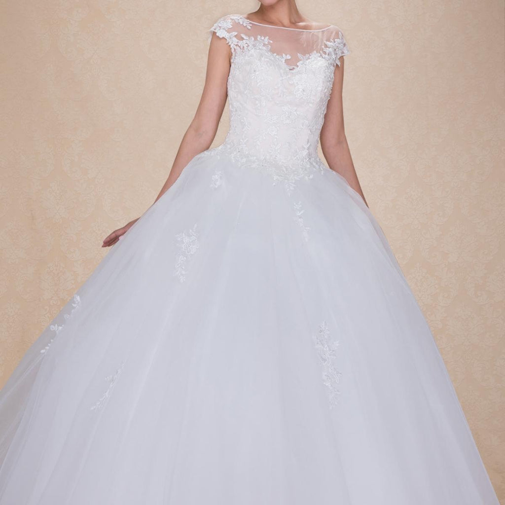 White wedding dress elegant off-shoulder