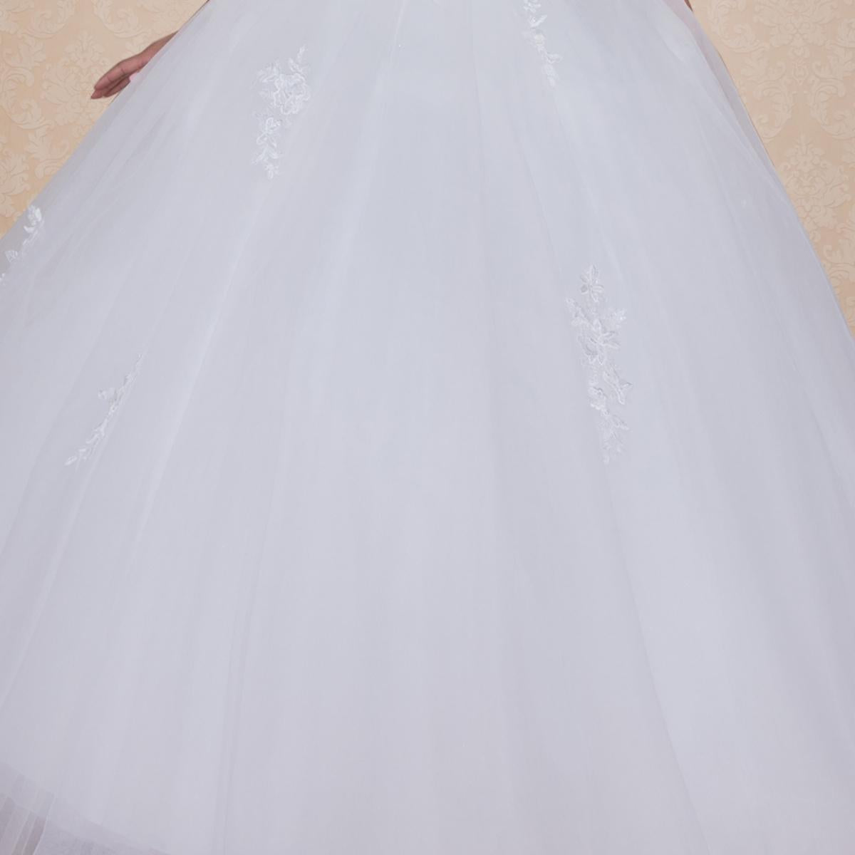White wedding dress elegant off-shoulder